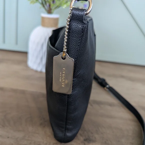 Coach Black Leather Crossbody with Gold-Tone Hardware - Picture 7 of 11